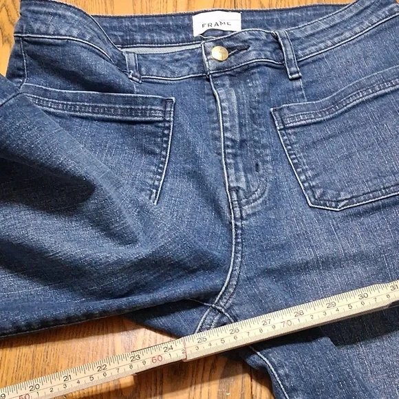 FRAME Jeans Womens 30 BLUE  BOOT Denim Preowned Cut BOOTCUT Cowboy Western Used - Picture 4 of 8